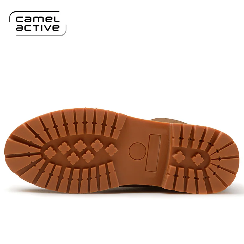 Мужские ботинки из спилка Camel Active черные мотоциклетные ботильоны на плоской