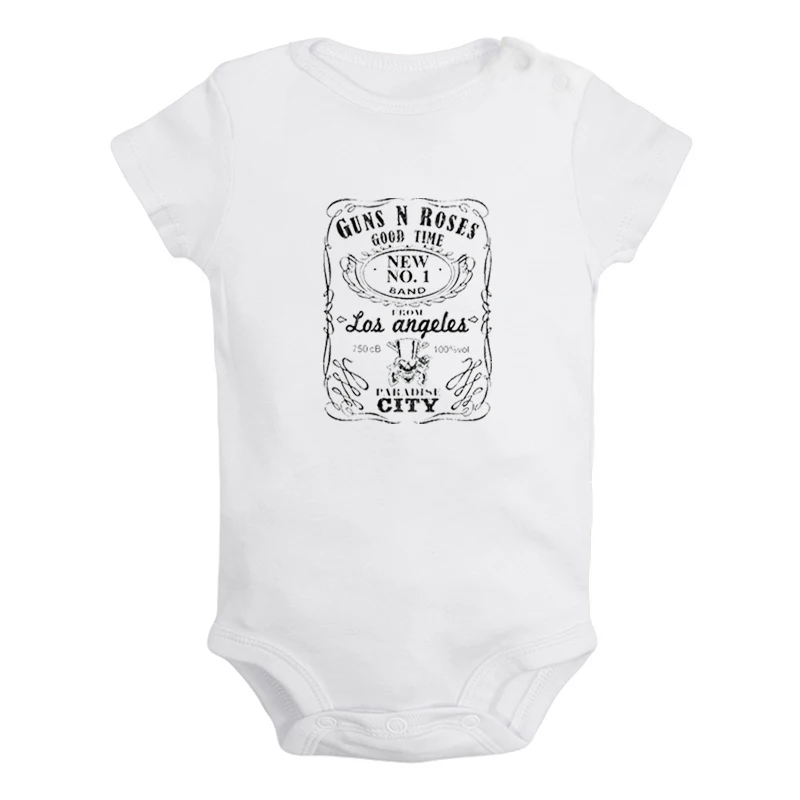 ieBodysuits1002W Guns N' рок-группа, розы, Одежда для новорожденных девочек и мальчиков, комбинезон с короткими рукавами, комбинезон, хлопок - Цвет: ieBodysuits1002W