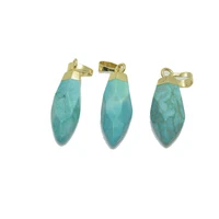 fashion jewelry green stone bullet pendant for women necklace 2021 gold cap druzy blue howlite long gem stones point healing
