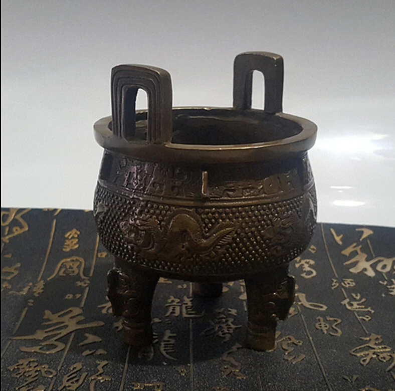 SUIRONG---505+++The store sells metal crafts copper incense burner yuan Ding Lucky Dragon Technology Home Decor | Дом и сад
