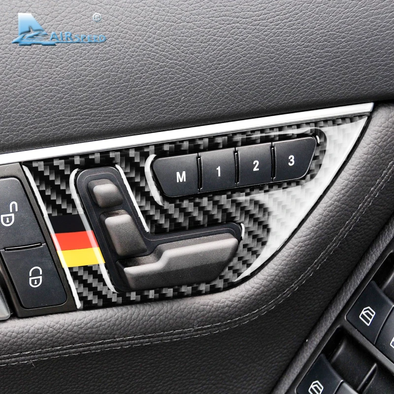Airspeed Cabon волокно для Mercedes Benz C Class W204 аксессуары сиденья Кнопка регулировки
