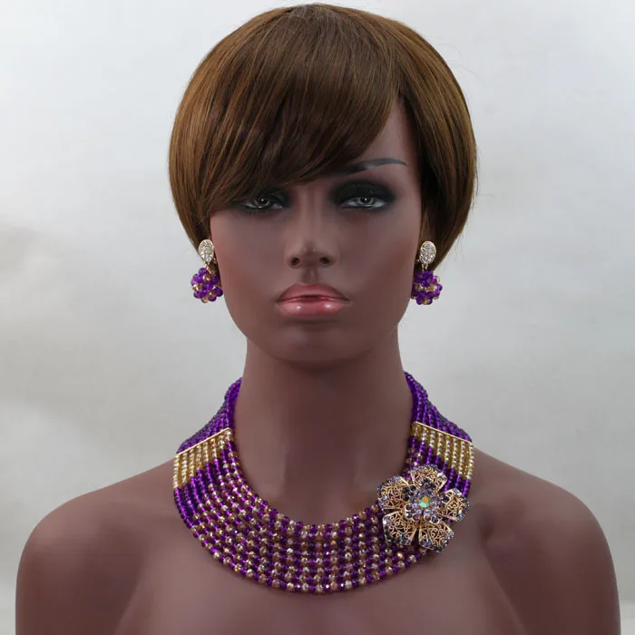 Роскошный комплект ювелирных изделий из бисера цвета шампанского и золотого в