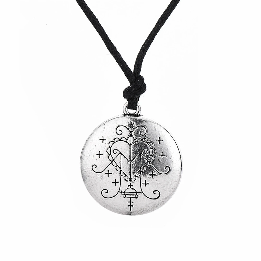 Voodoo Loa Veve ручная штамповка Vodoun Lwa Love Talisman цепь Hoodoo Амулет ожерелье|Ожерелья с