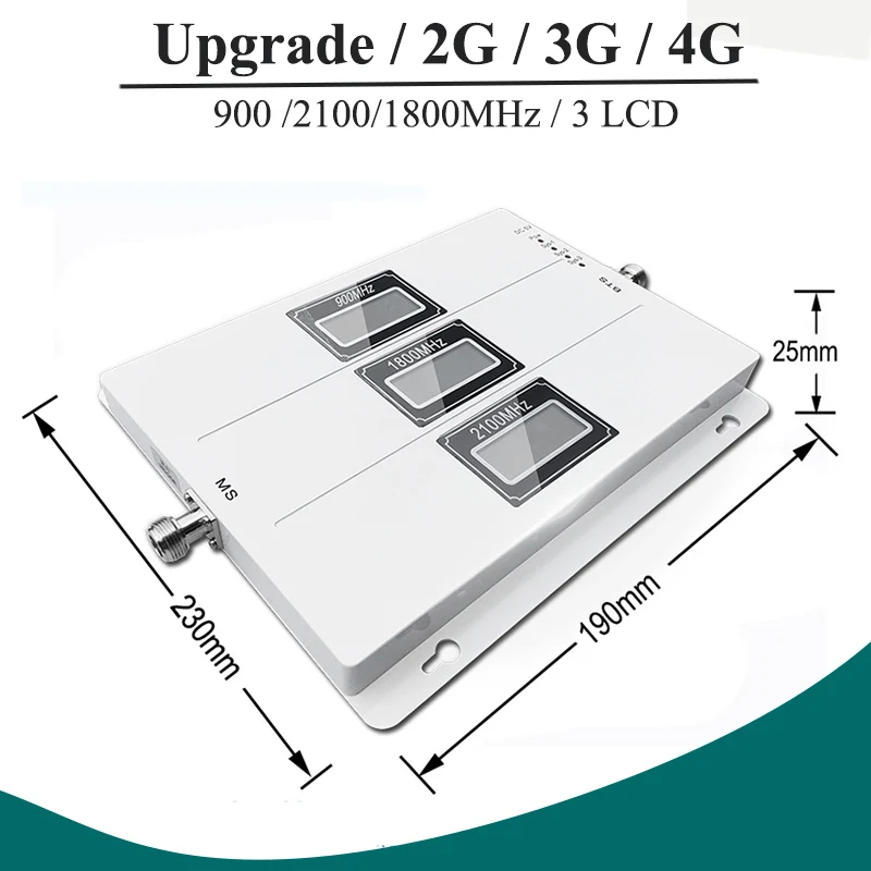 Lintratek ALC GSM 900 3G 2100 LTE 1800 усилитель сотового сигнала трехполосный Ретранслятор с ЖК