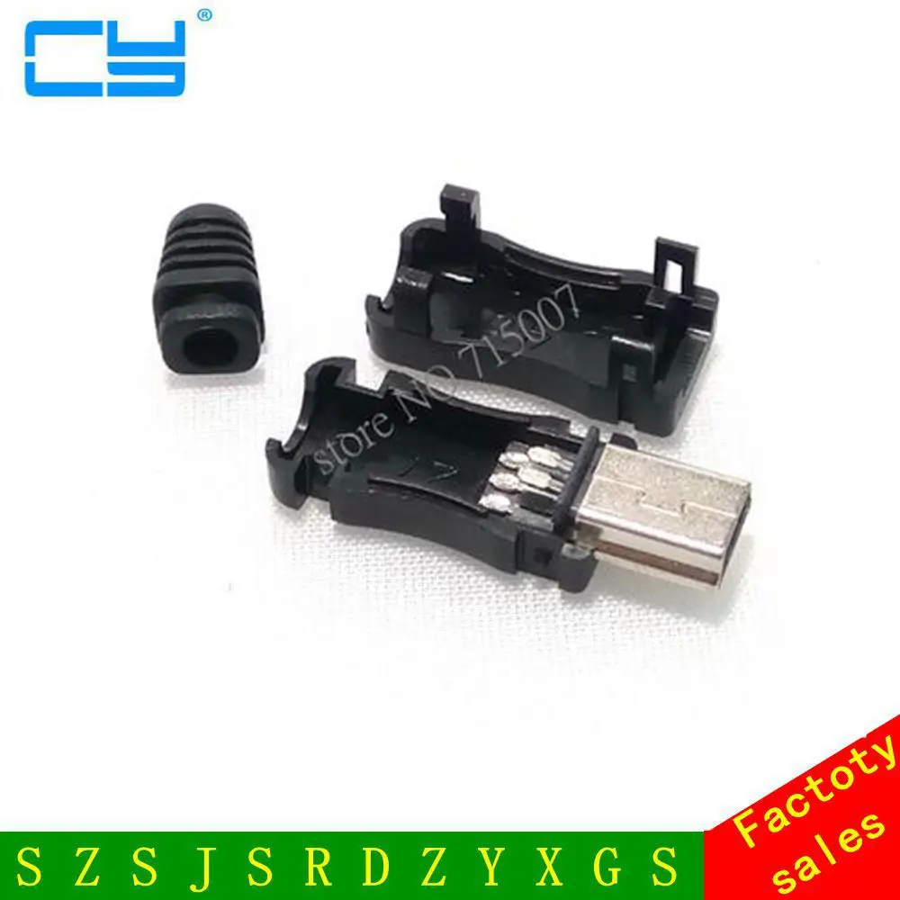 Бесплатная доставка 10 шт./лот DIY Mini / micro USB b 8 штырьков штекер разъем с пластиком