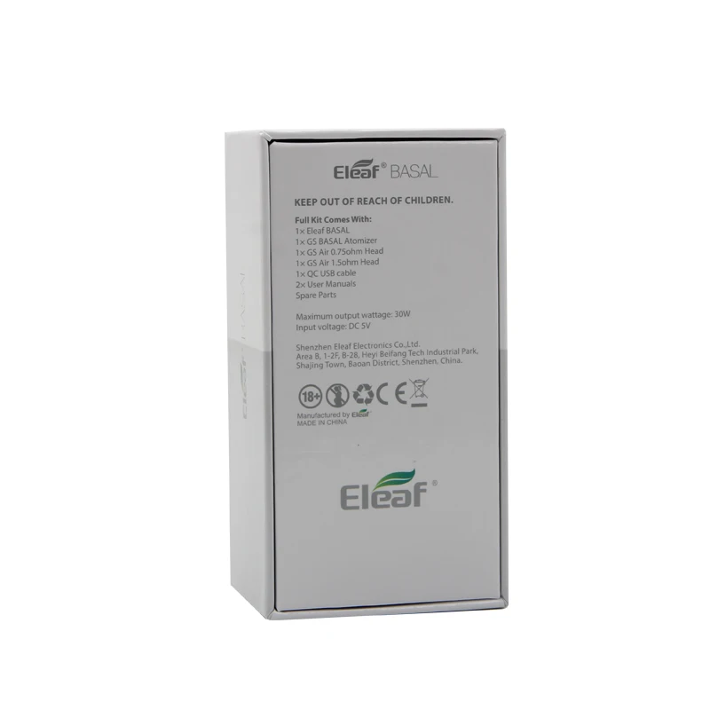 Eleaf BASAL Kit 30 Вт электронная сигарета базальный мод 1500 мАч батарея и 1 8 мл GS
