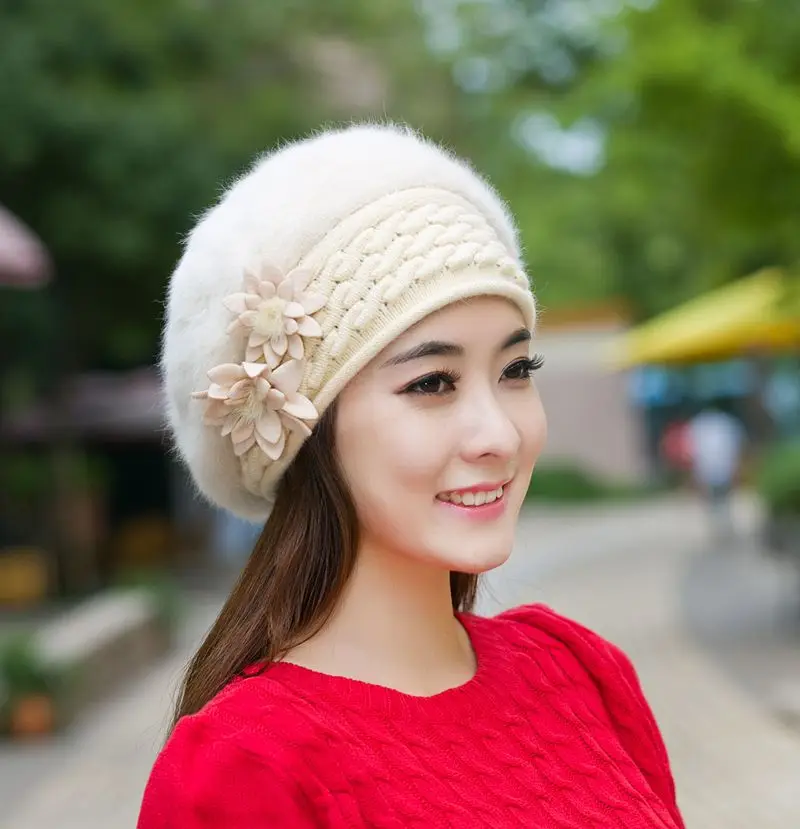 Новый дизайн распродажа теплая и милая шапка принцессы с кроликом женский зимний