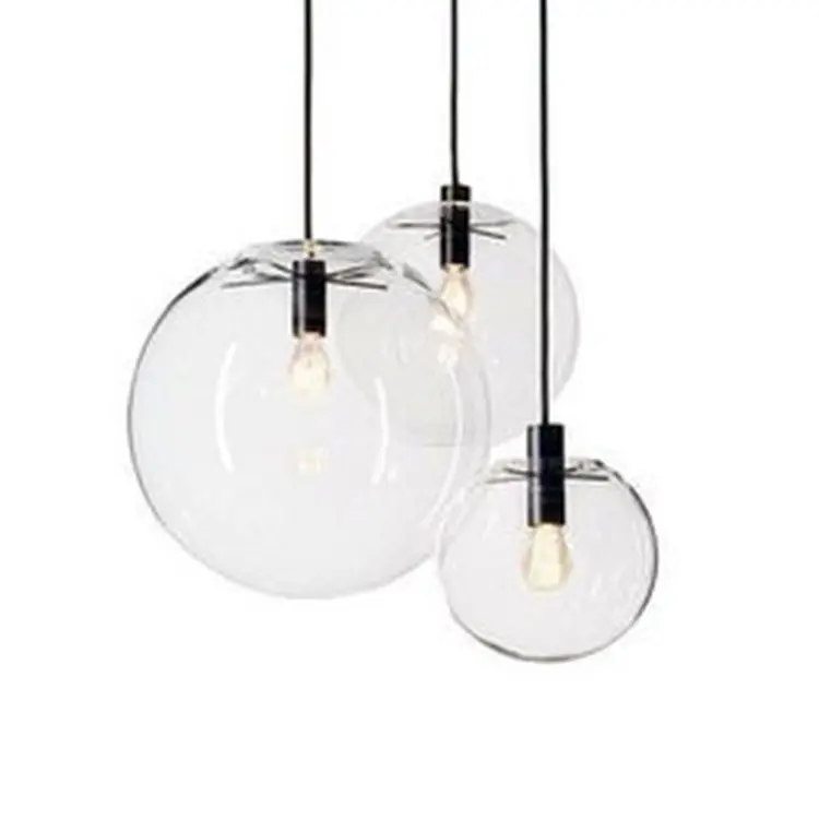 

Lamaparas Colgantes Techo Art Ball Chandelier Dining Room Bar Lighting Ceiling Hanging Lamp Glass Light Shade Pendant Lights