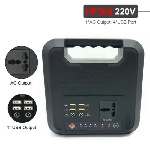 220V P300 200 Вт/300 Вт портативный солнечный генератор питания с инвертором USB ЖК-дисплей для хранения энергии поколения для наружного домашнего автомобиля - Цвет: 220V P300