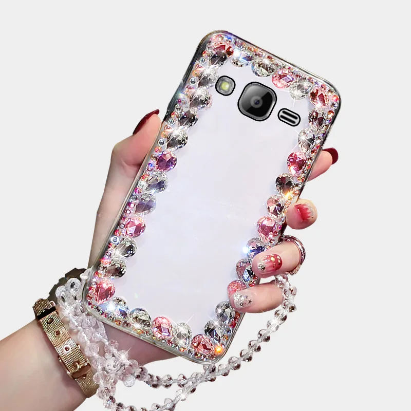 For Samsung galaxy j2prime ultra thin transparent soft shell luxury fashion inlaid diamond to prevent falling cell phone | Мобильные