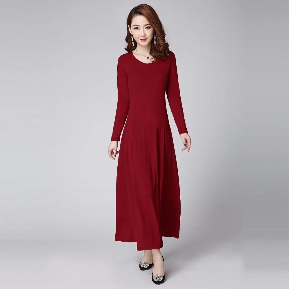 Женское платье с длинным рукавом на осень/зиму
