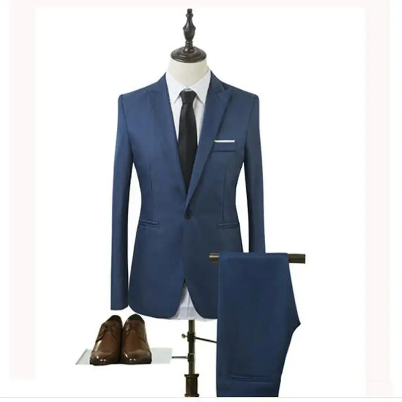 Мужские блейзеры из 2 предметов брюки жилет Школьный костюм Азиатский Размер