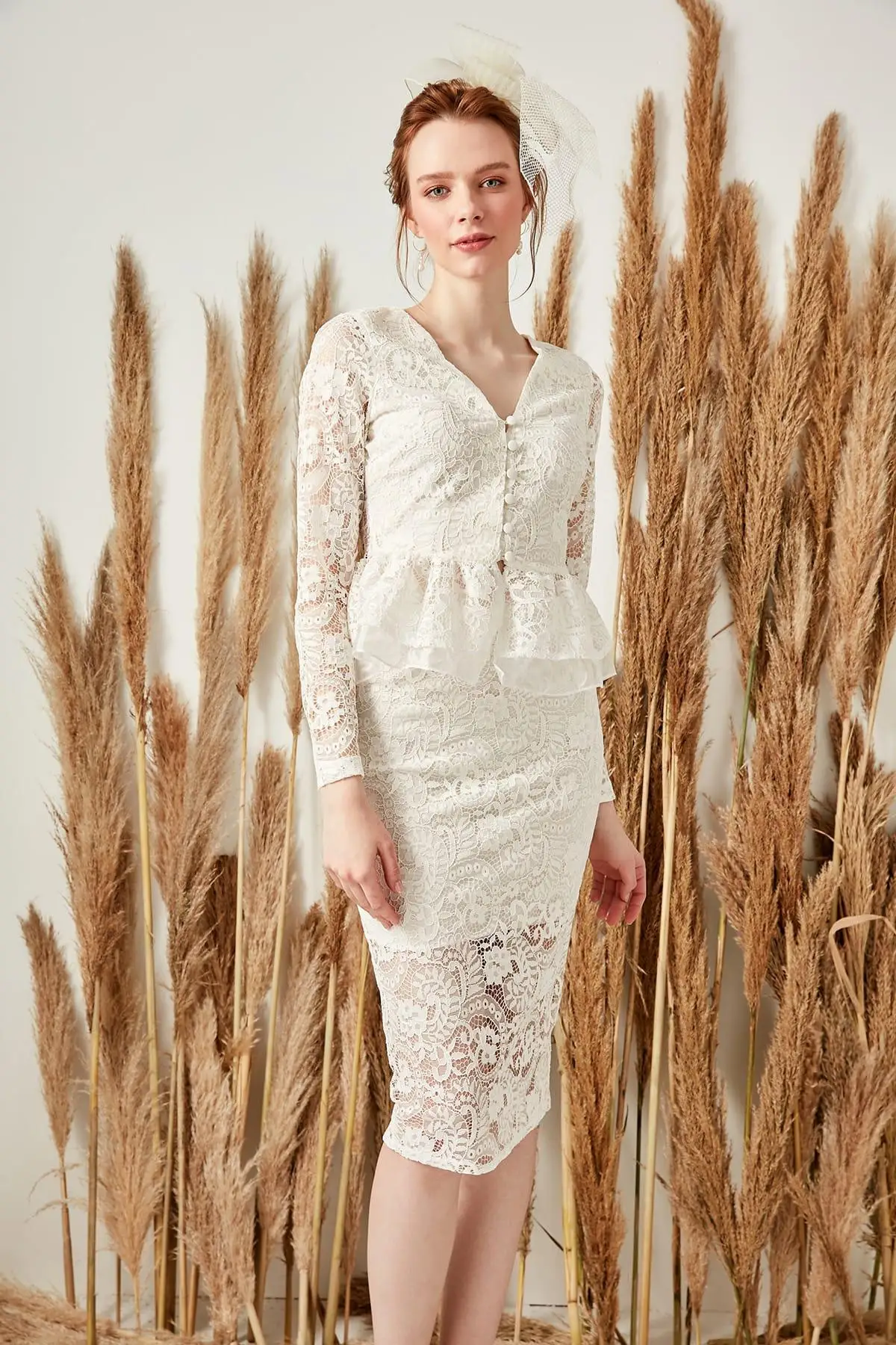Trendyol белый грубая юбка TPRSS19VH0011 | Женская одежда