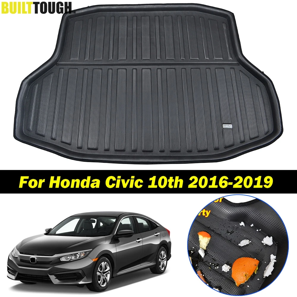 

Автомобильные аксессуары для Honda Civic Sedan 10 поколения 2016-2019, подкладка заднего багажника, коврик для багажника, напольный коврик, протектор от ...