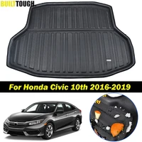 car accessories for honda civic sedan 10th gen 2016 2019 rear trunk liner cargo boot mat floor carpet tray mud kick protector
