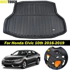 Автомобильные аксессуары для Honda Civic Sedan 10 поколения 2016-2019, подкладка заднего багажника, коврик для багажника, напольный коврик, протектор от грязи