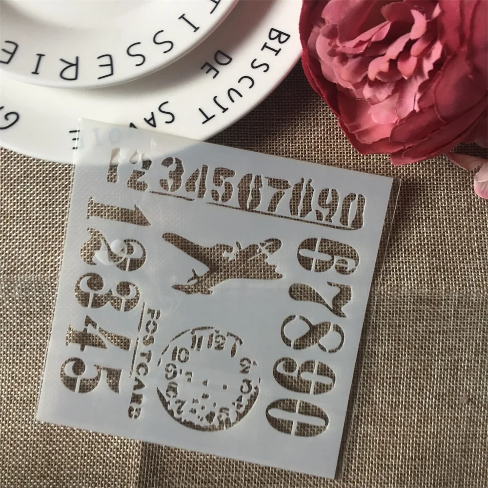 1 шт. 13 см 5 &quotномер самолета DIY трафареты для многослойной росписи раскраска