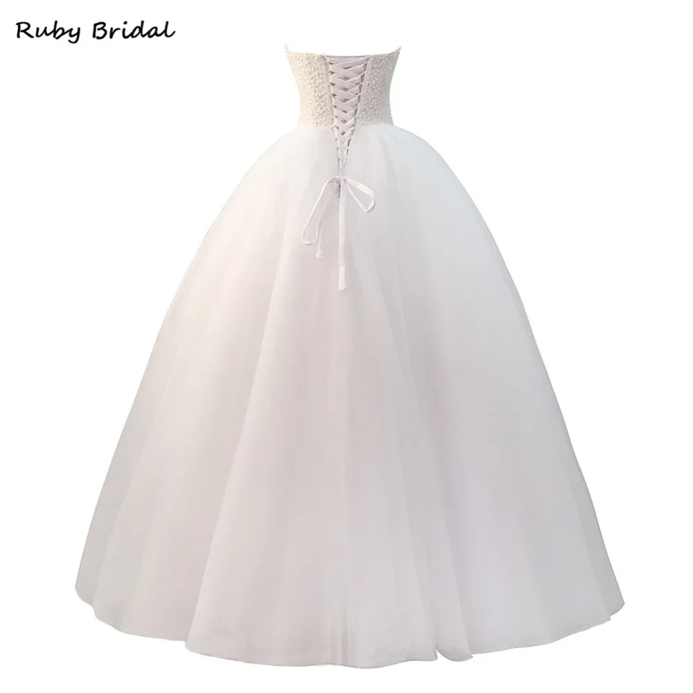 Ruby Bridal 2017 Очаровательное длинное бальное платье свадебные платья Белый Тюль