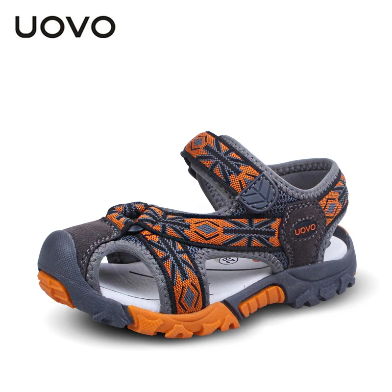 UOVO 2022 брендовые летние пляжные сандалии детские сандалии для мальчиков кожаная Летняя обувь повседневные спортивные сандалии для маленьки... от AliExpress RU&CIS NEW