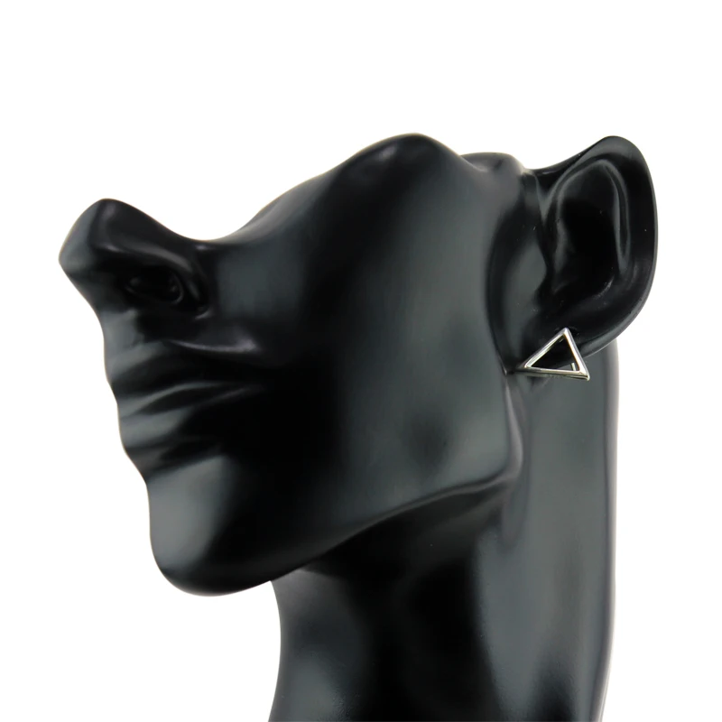 ROCKART Real 925 Sterling Silver Large Triangle Stud Earrings Hyperbole OL Style For Business Women Anniversary Present Popular | Украшения