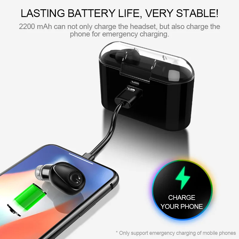 Бизнес в ухо V4.2 Bluetooth наушники беспроводные 3D стерео телефон Eaebud моно гарнитура