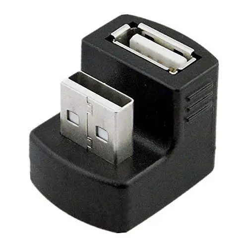 Правый угловой адаптер USB 2 0 A штекер-гнездо удлинитель 90 180 градусов черный |
