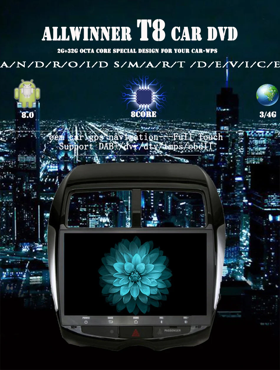 

10'' touch screen in dash Newest Android 10.0 still cool car radio multimedia video tablet pc For Mitsubishi ASX steer wheel dab