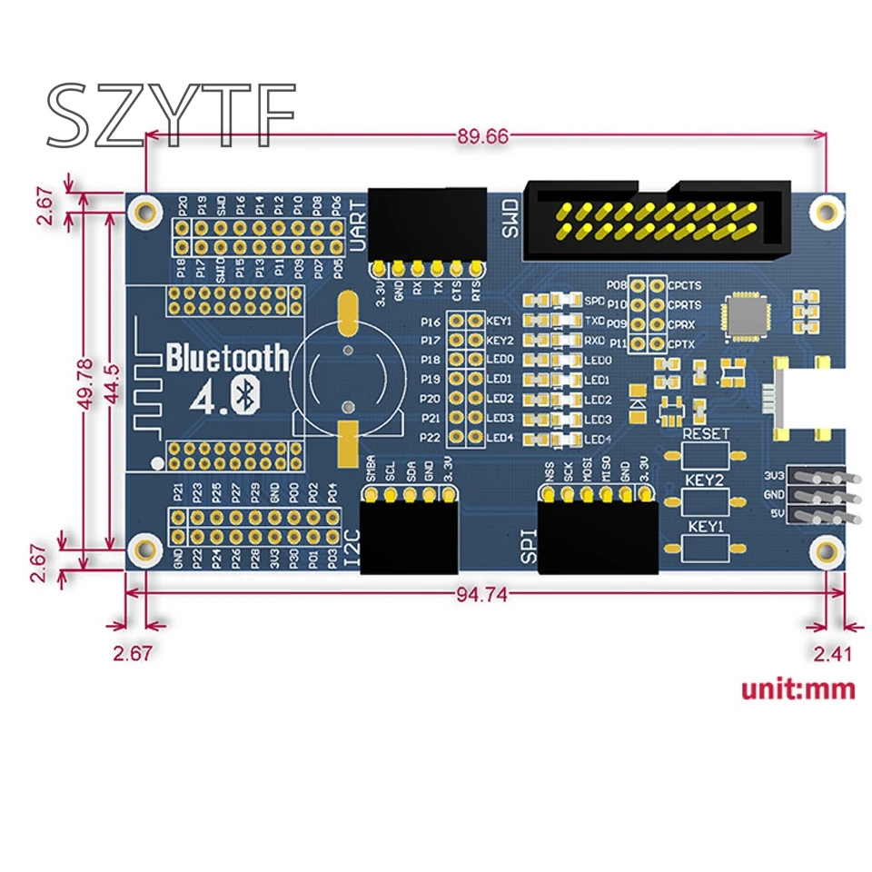 J34 Бесплатная доставка NRF51822 BLE4.0 Bluetooth оценочная плата 2 4G беспроводной модуль