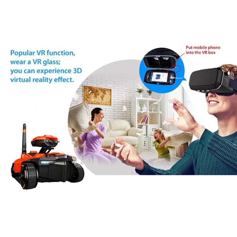 Интеллектуальный электрический RC Tank Battle Rover робот телефон с управлением через