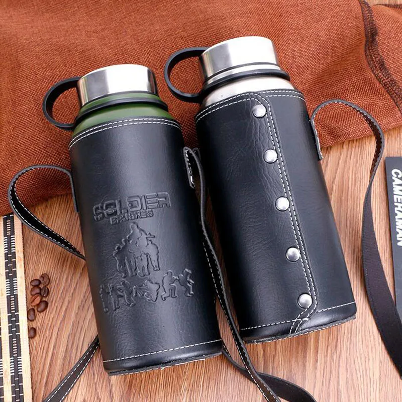 

1.1L Big Capacity Vacuum Bottle Outdoor Sports Thermal Water Bottle Stainless Steel Insulated Thermos With Cover