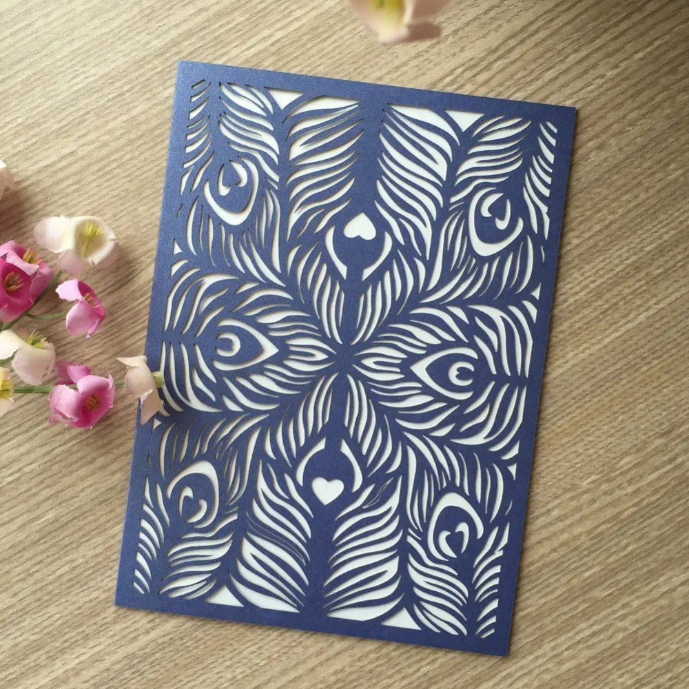 20 шт. перламутровая блестящая бумага темно-синего цвета лазерная резка вечерние