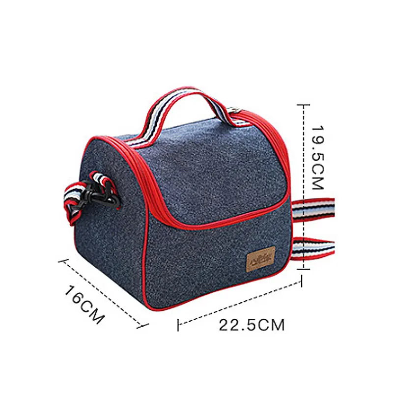 Джинсовая сумка на плечо для ланч боксов Детская Bento Box изолированная упаковка