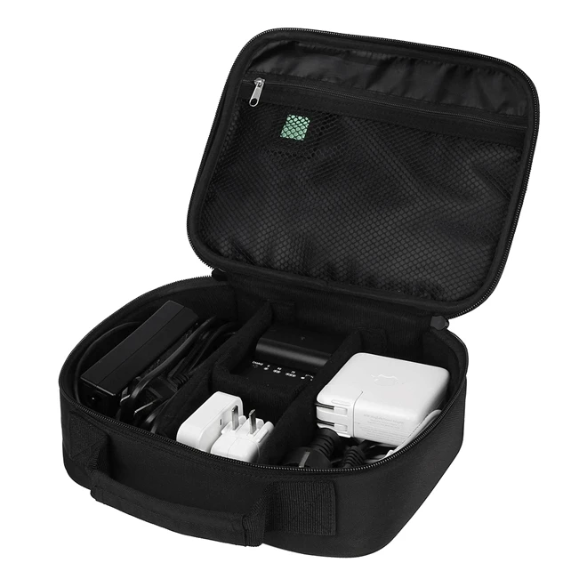 BAGSMART мужская сумка для путешествий, электронные аксессуары, водонепроницаемая нейлоновая сумка для наушников, Usb флеш-накопитель, внешний аккумулятор, органайзер, чехлы - Цвет: Black