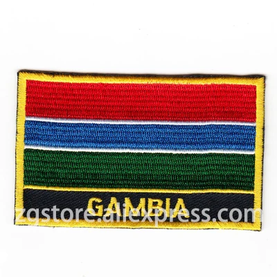 

Embroidery Patches National flag Gambia Flag Patches Iron on 8.0x5.0cm Custom Patches
