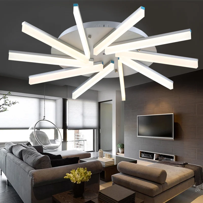 

10Heads LED Ceiling Lamp Modern White Rose gold Aluminum Lamparas De Techo Fashion Acrylic Ceiling Lights Home Lighting Fixtures