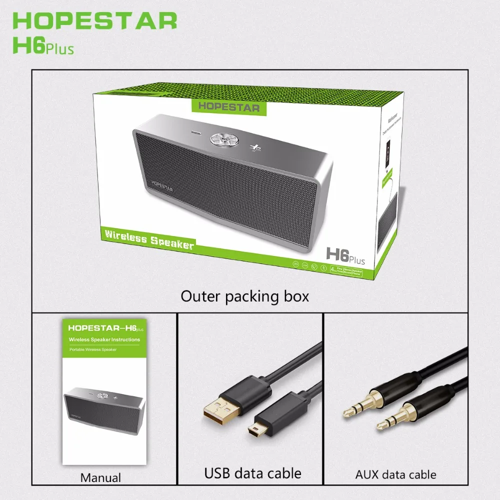 HOPESTAR H6Plus портативный Bluetooth динамик беспроводной Саундбар двойной бас стерео Поддержка Box музыка сабвуфер компьютер динамик s