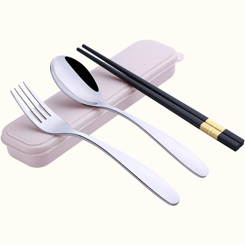 1 комплект портативная посуда из нержавеющей стали наборы с коробкой для