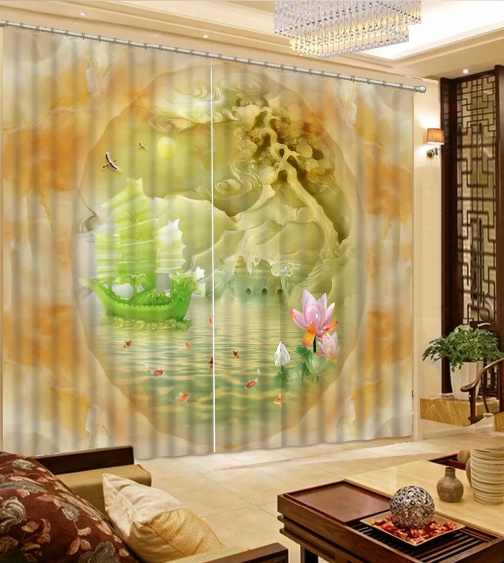 Высококачественные 3D занавески мраморные китайские для гостиной зеркальные