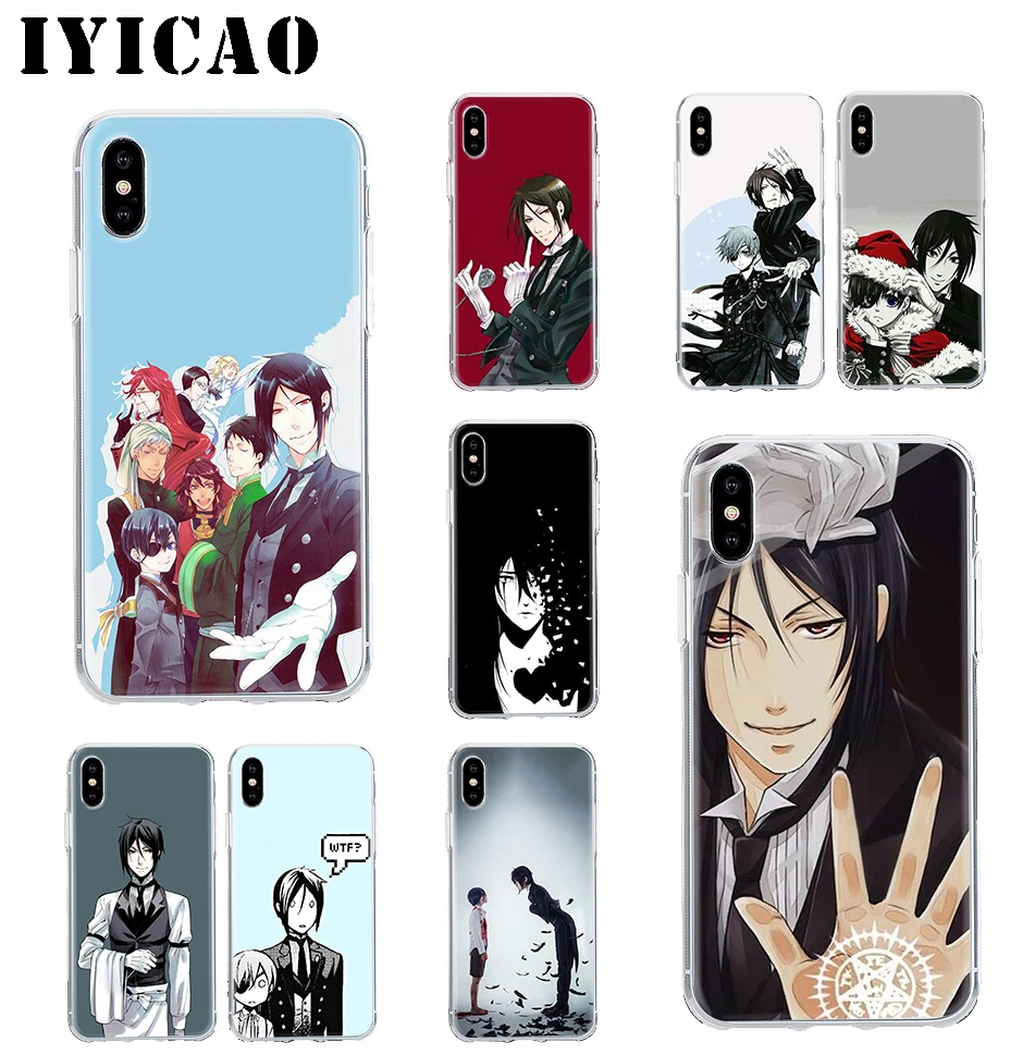 IYICAO Аниме Черный дворецкий жесткий чехол для iPhone 4 4S 5 5S Se 6 7plus 8 8Plus X XS MAX XR 6s Plus 11 pro
