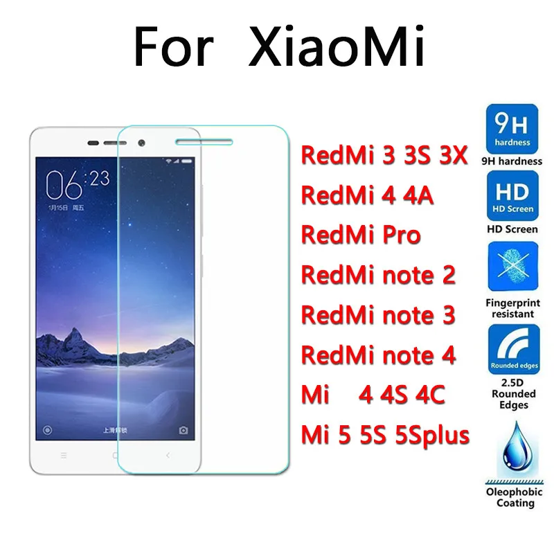 Высокое качество 9H 0 26 мм защита экрана закаленное стекло для xiaomi redmi 3 3s 3x 5a 4 4a nota 2