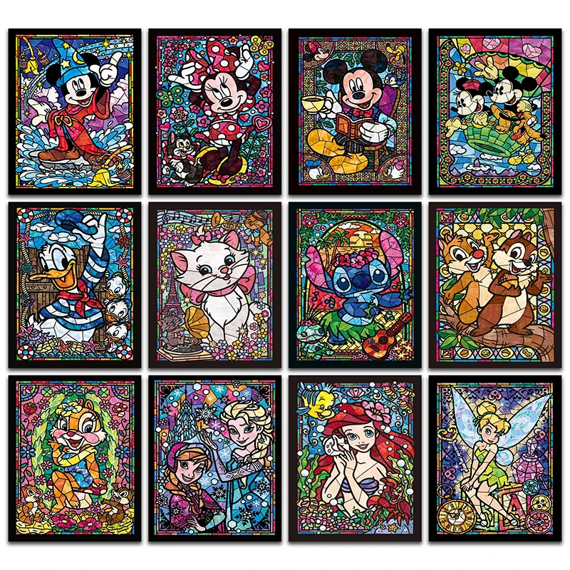 5D DIY Diamond painting Cross stitch Cartoon Mouse&ampduck Full Square embroidery anime car Round mosaic snow | Дом и сад