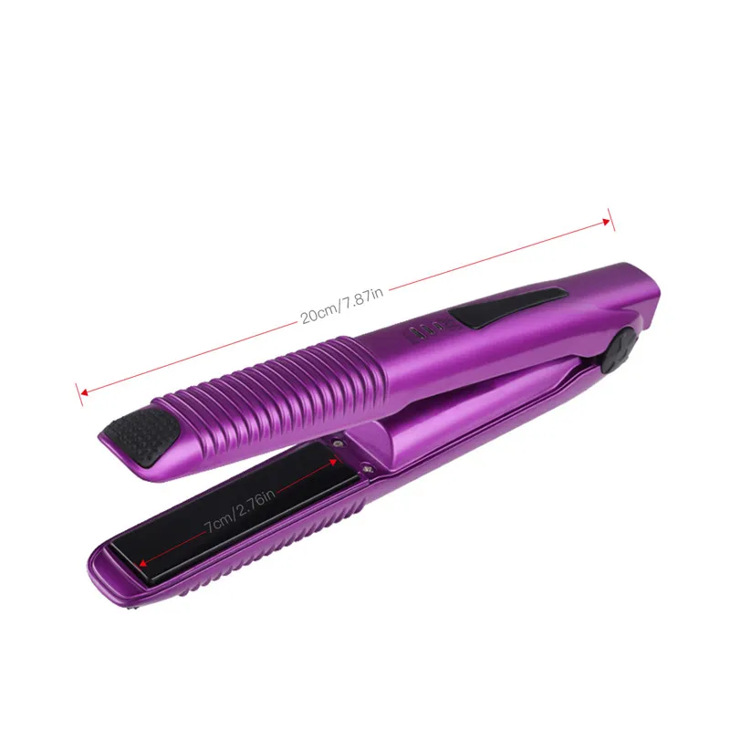 Purple 2 в 1 взаимный обмен данными между компьютером и периферийными устройствами заряжаемый Выпрямитель волос бигуди мини Портативный Беспроводной плоские волосы щипцы для завивки волос плойка палочка P42 - Цвет: Purple