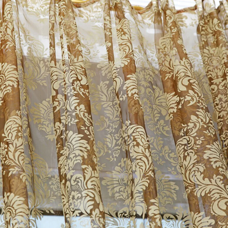Новые Благородные оконные экраны тюлевые окна бронзовые Цветочные двери