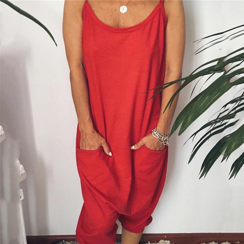 Женский свободный комбинезон Свободный на бретелях штаны от комбинезона с