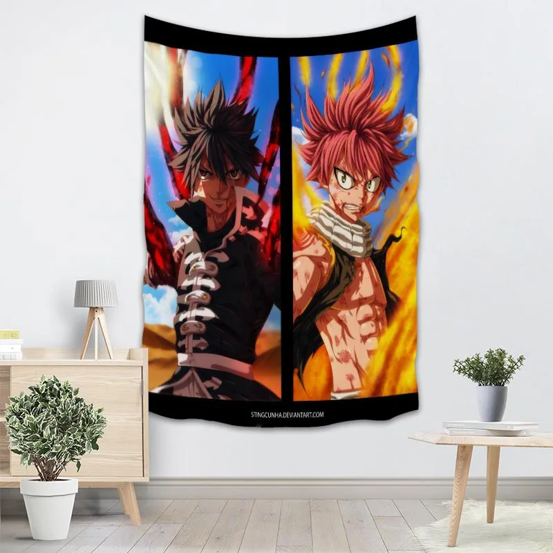 Custom anime Fairy Tail wall hanging tapestry Decor More Size Tapestry Wall Hanging Blanket Home | Дом и сад
