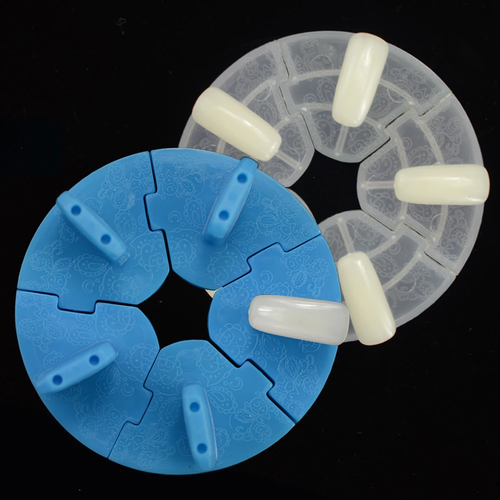 SWEET TREND 1Pcs Round Shape Practice False Nail Display Stand Tips Rack Polish UV Gel Shelf+5Pcs LA418 | Красота и здоровье
