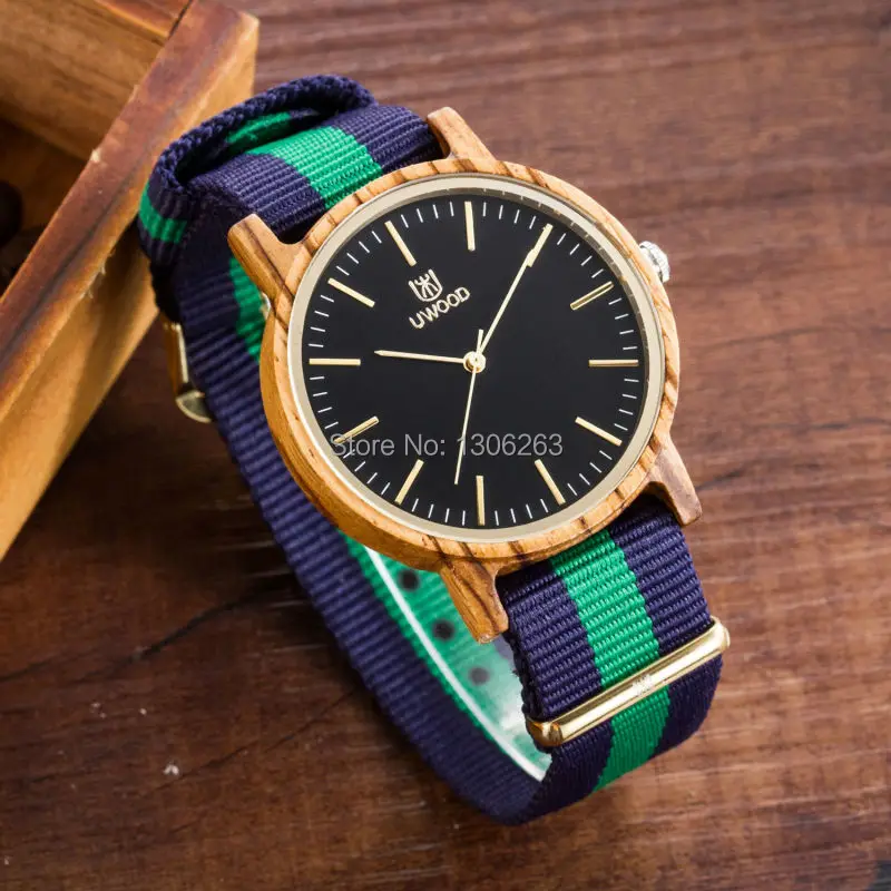Модные круглые стильные мужские Кварцевые Регулируемые деревянные наручные