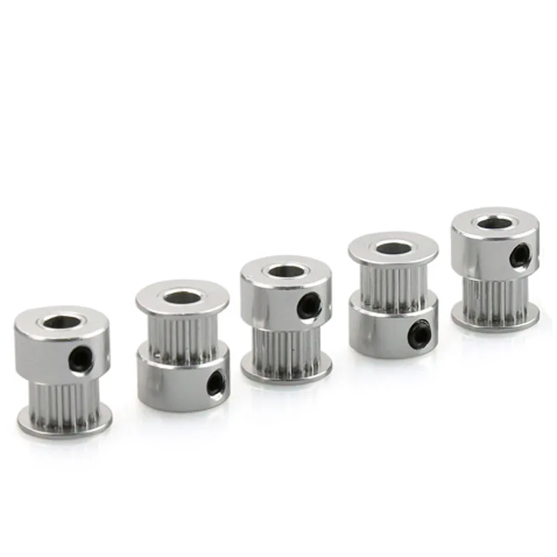 

New 5 Pcs/Set 2GT 16 Teeth Synchronous Wheel Aluminum 5mm Timing Belt Pulley Gear for 3D Printer DOM668