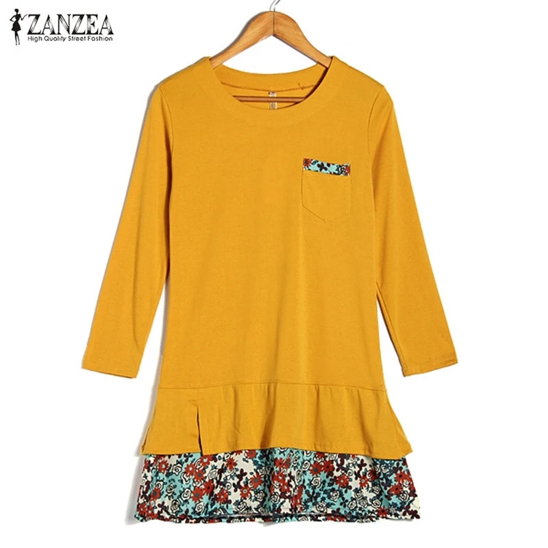 Женское повседневное винтажное платье свободное Хлопковое с цветочным принтом