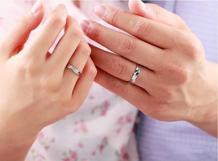 Парные оригинальные покрытые ювелирные изделия обручальные кольца пара